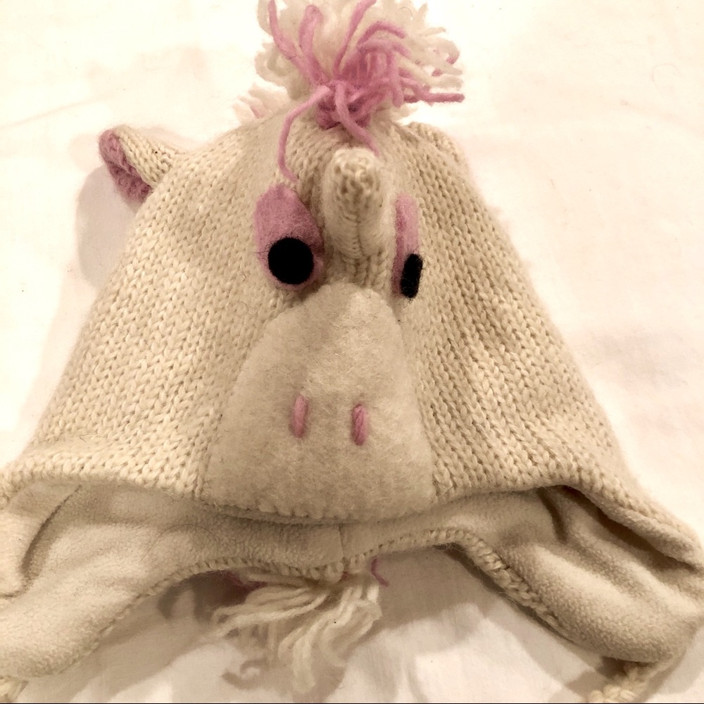 Unicorn Hat by Nirvanna Designs Cozy Pink & White Unicorn Fun Winter Hat